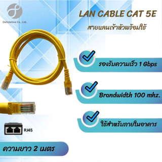 สาย Lan CAT5 สายแลนเข้าหัว สำเร็จรูป 2 m