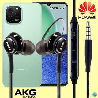 หูฟัง สมอลทอล์ค Huawei In-Ear Aux หัวเหว่ย อินเอียร์ เบสหนัก เสียงดี สายถัก เล่น-หยุดเพลง-เพิ่ม-ลดระดับเสียง nova Y61
