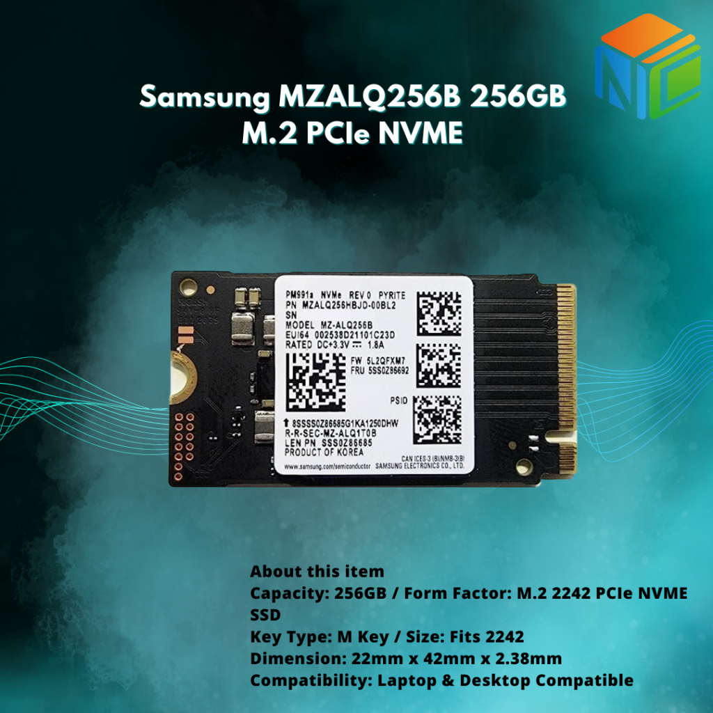 Samsung MZALQ256B 256GB M.2 PCIe NVME Solid State Drive SSD ...