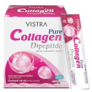 Vistra Pure Collagen Dipeptide 5000mg (30 ซอง) วิสทร้า คอลลาเจน ไดเปบไทด์ บริสุทธิ์