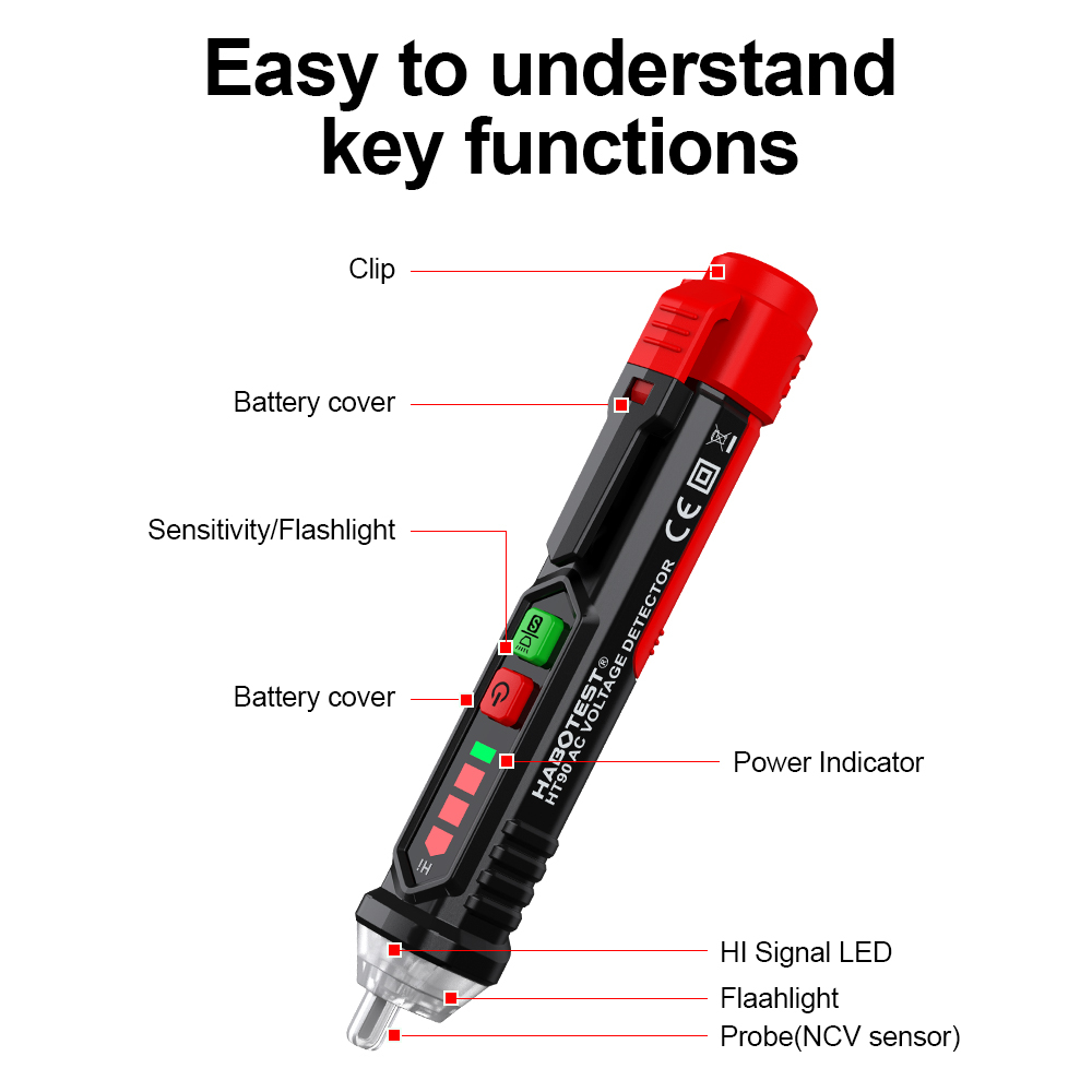 มาถึงภายใน-3-วัน-habotest-ht90-ปากกาลองไฟ-ปากกาวัดไฟ-ปากกาเช็คไฟ-แบบไม่สัมผัส-non-contact-มีเสียงและแสงแจ้งเตือน