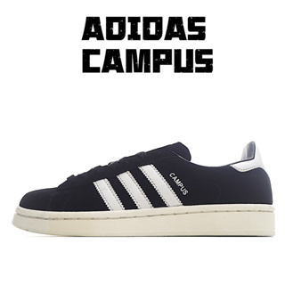 Adidas Original Campus ขาวดำ ลื่นสไตล์วินเทจแฟชั่นต่ำด้านบนกีฬารองเท้าลำลอง แท้100%ผู้ชายผู้หญิงBZ0084