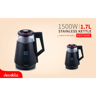 DECAKILA กาต้มน้ำอัจฉริยะ  KEKT009B  1500 วัตต์ ขนาด 1.7 ลิตร  คุ้มค่า  พิเศษ ฝาครอบสแตนเลส