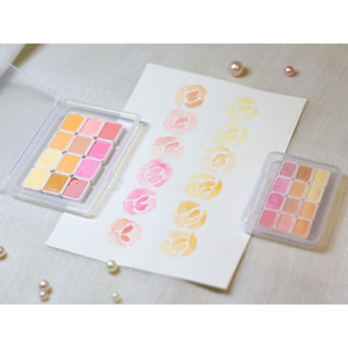 (พร้อมส่ง) watercolor skin tone เซตสีน้ำโทนสีผิวแบ่งแพน 12 สี