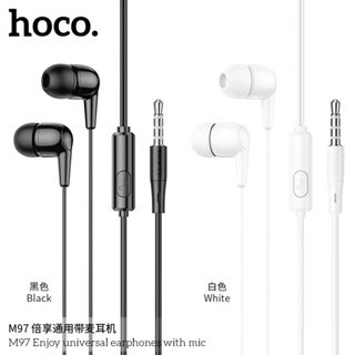 Hoco รุ่น M97 หูฟังสายรุ่นราคาประหยัด ไมโครโฟนในตัว หูฟัง Aux3.5 mm. Small Talk สาย1.2เมตร