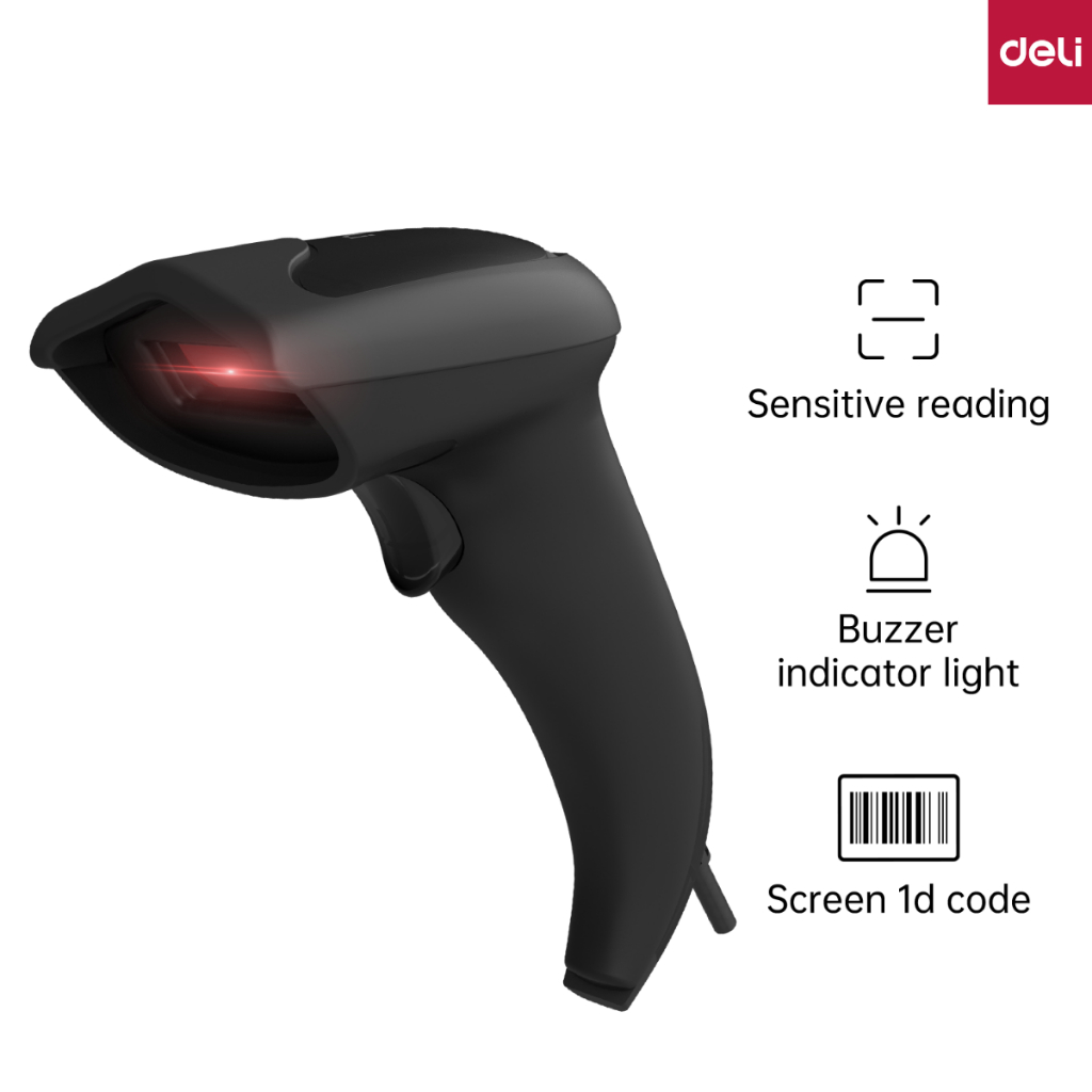 ส่งฟรี-deli-s211-เครื่องสแกนบาร์โค้ดแบบมีสาย-1d-barcode-scanner