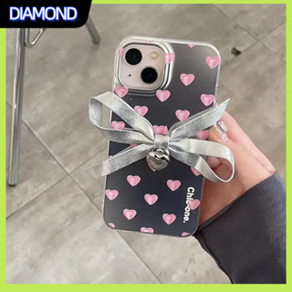 💲คูปองเคลม💲 case for iphone 11 12 โบว์ชุบไฟฟ้า เคส 14 13 12 11 pro max ซิลิโคนเหลวมีความทนทาน  ป้องกันการตก