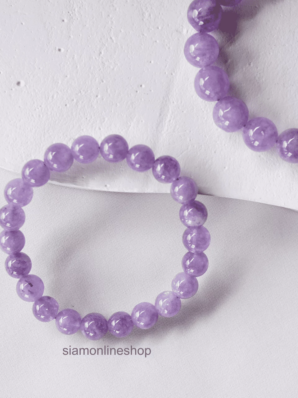 LAVENDER AMETHYST หิน ลาเวนเดอร์อเมทิสต์ (เลือกขนาดเม็ดหินได้) สร้อยข้อมือหินแท้ https://wayoza.com