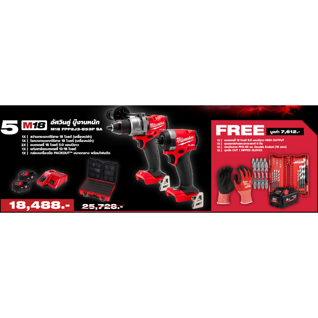 milwaukee-m18-fpp2j3-853p-sa-m18-อัศวินคู่-บู๊งานหนัก