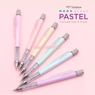 Tombow ทอมโบ ดินสอกด แบบเขย่า รุ่น พาสเทล Mono graph Mechanical Pencil 0.5 mm Pastel Color With Eraser