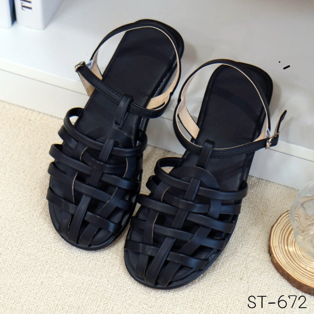 ST-672 รองเท้างานสไตล์มินิมอล เป็นงานส้นแบน รัดส้น | Shopee Thailand