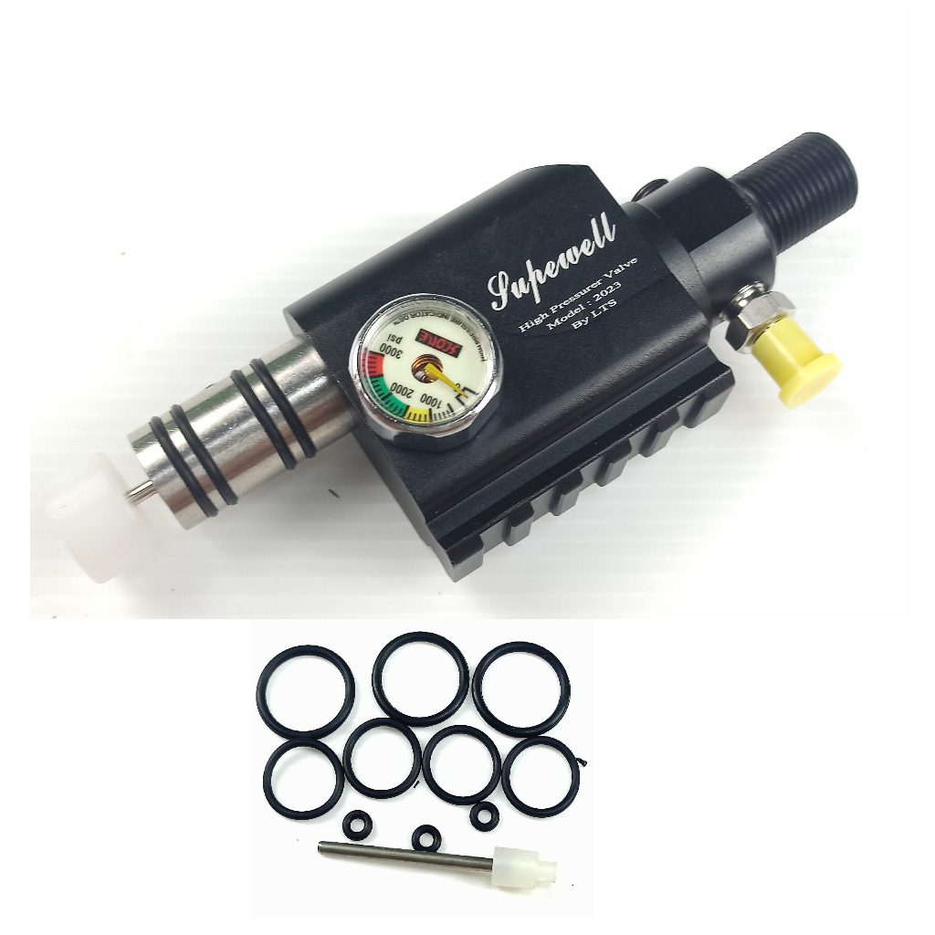 วาล์วเยื้อง Superwell Model:2024 ห้องลมโตรุ่นยาว 60 mm มี 3 สี ดำ แดง ...