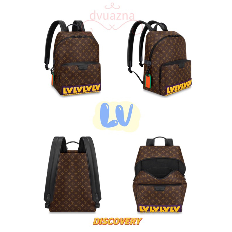 แบรนด์ใหม่-100-ของแท้-louis-vuitton-lv-discovery-แฟชั่นกระเป๋าเป้สะพายหลังไหล่คู่