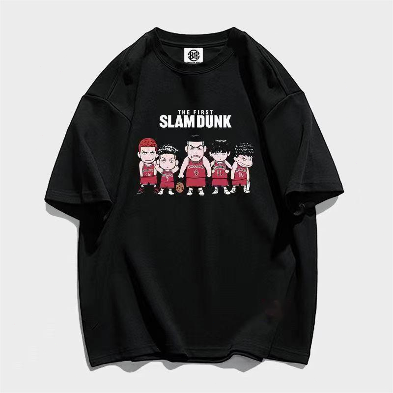 slam-dunk-เสื้อยืดผ้าฝ้ายพิมพ์ลาย-unisex-ฤดูร้อนแขนสั้นสไตล์อะนิเมะ