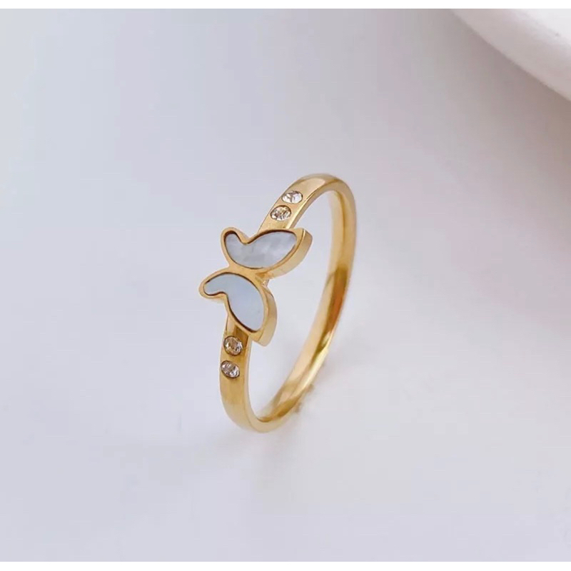 lovely-ring-stanless-steel-พร้อมส่งจากไทย-แหวนผีเสื้องานน่ารักมากสแตนเลส-ไม่ลอกไม่ดำ-งานสวยน่ารัก