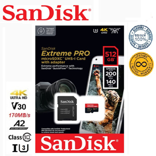 ภาพหน้าปกสินค้าSanDisk 512GB Extreme PRO Micro SDXC R200/W90 ที่เกี่ยวข้อง