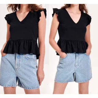 RESERVED Regular Fit Top With Ruffle details