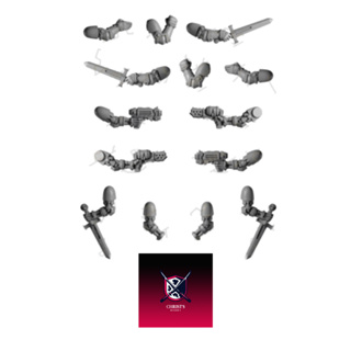 Grimdark scifi miniatures parts Bionic arms01