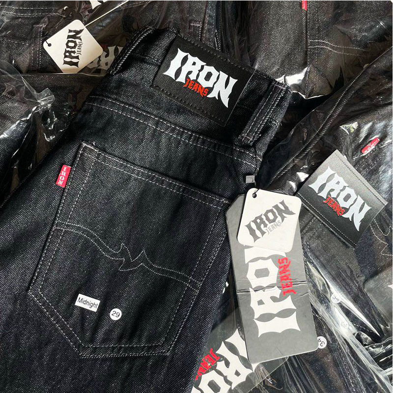 IRON JEANS แบรนด์ใหม่มาแรง กางเกงยีนขากระบอกใหญ่ เนื้อผ้า15ออน (แถมป้าย