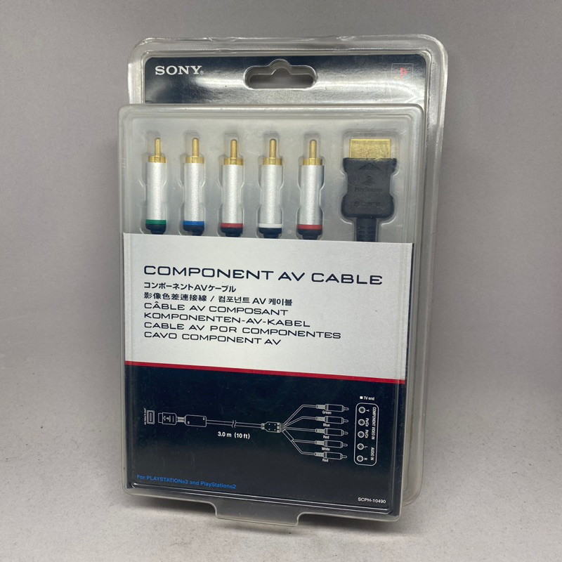 (NEW) Official Sony PlayStation Component AV Cable for PS2/PS3 สาย