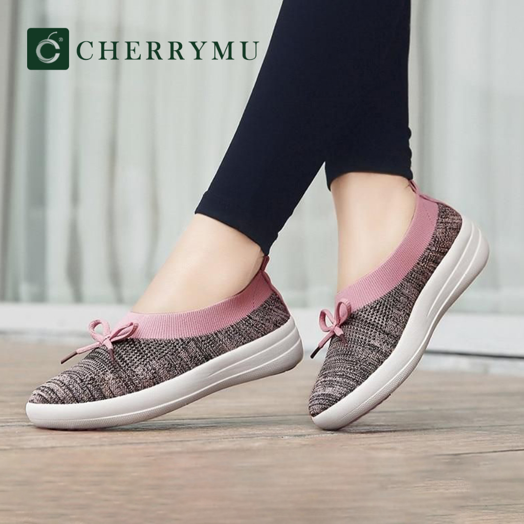 cherrymu-รุ่น-cm50-รองเท้าผ้าใบ-casual-soft-bow-sneakers