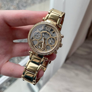 (ผ่อน0%) นาฬิกา Guess GW0320L2 Moonlight Gold Watch 36mm  สีทอง ประกันCMG