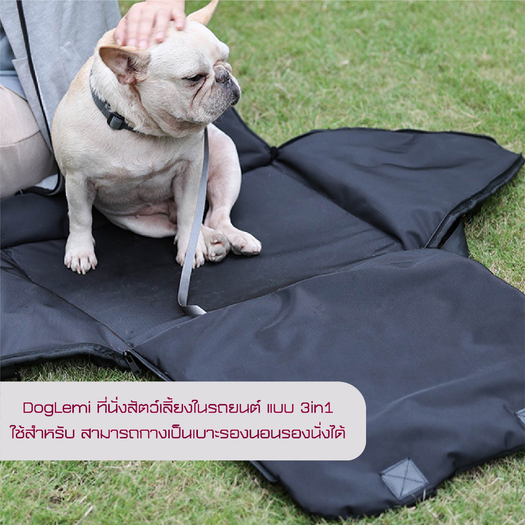 doglemi-ที่นั่งสัตว์เลี้ยงในรถยนต์-แบบ-3in1-ที่นั่งสุนัข-กระเป๋า-เบาะสุนัขในรถ-ให้น้องหมาหรือแมวนั่งได้