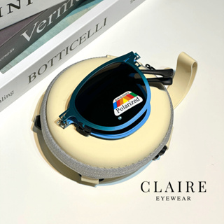 CLAIRE : (OP33) แว่นกันแดดพับได้ รุ่น Flip สี Navy แว่นตากันแดด