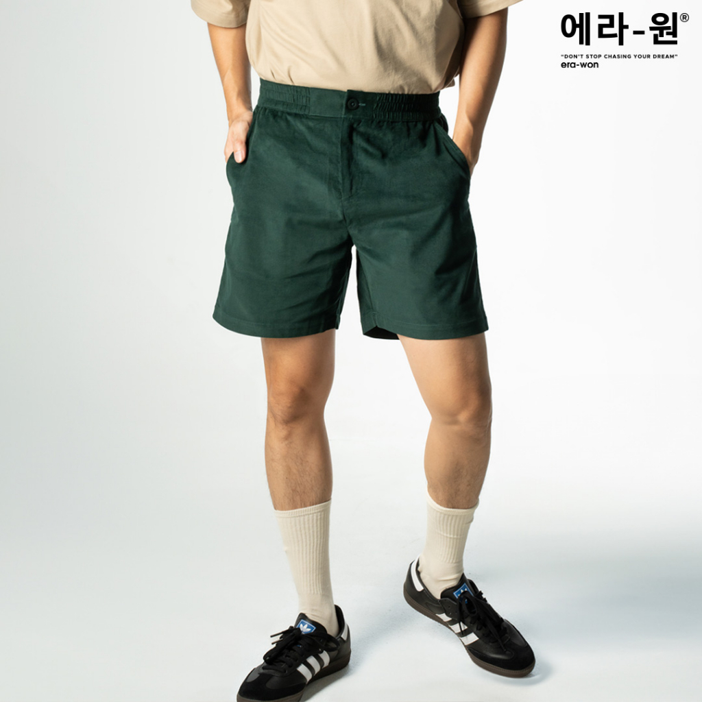 era-won-corduroy-short-กางเกงขาสั้น-สี-dark-green