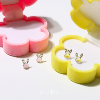 earika.earrings - bunny piercing จิวหูเงินแท้กระต่ายหัวใจ (ราคาต่อชิ้น) (มี 2 สี) เหมาะสำหรับคนแพ้ง่าย