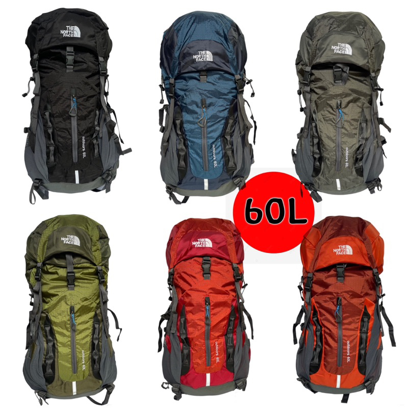 ฟthe-north-face-backpack-t60l-รุ่นเสริมโครงเหล็ก-แถมผ้าคลุมกันฝน