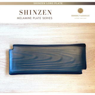 จานญี่ปุ่น Shinzen Long plaete จานเมลามีนแท้100% จานสีดำ เนื้อMelamineอย่างดี size:28*10.8*1.3cm อุปกรณ์บนโต๊ะอาหาร