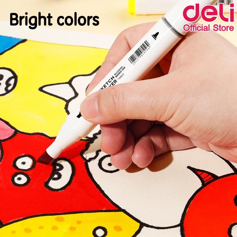 deli-70803-36-sketch-marker-36-colors-ชุดปากกามาร์กเกอร์-2-หัว-36-สี-มาร์กเกอร์-สี-สีวาดรูป-อุปกรณ์วาดรูป-เครื่องเขียน-อุปกรณ์การเรียน