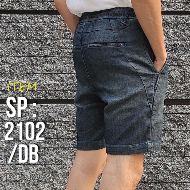 กางเกงขาสั้นยีนส์ยืด-sp-2102db-สีดาร์คบลู