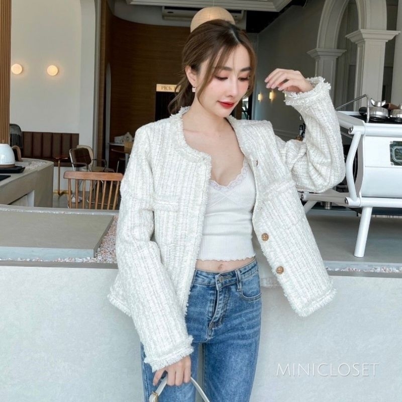 blazer-เสื้อคลุมผ้าทวิต-สวยเรียบหรู-minicloset