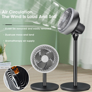 พัดลม Stand Fan พัดลมหมุนเวียนอากาศ พัดลมหมุนเวียนอากาศ พัดลมตั้งพื้น รับแรงลมได้ 3 ระดับ แบบเขย่าหัวอัตโนมัติ เสียงเงีย
