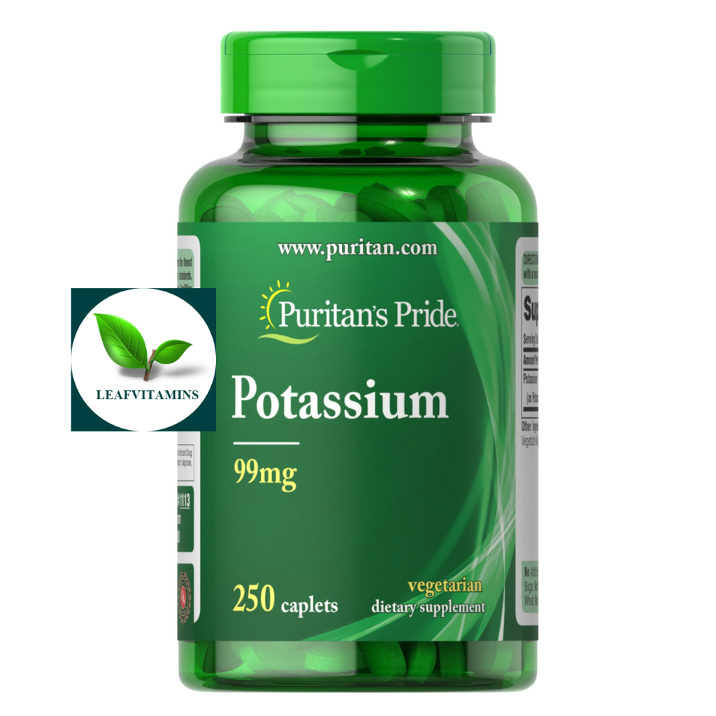 ภาพหน้าปกสินค้าPuritan's Pride Potassium 99 mg (as Potassium Gluconate) / 250 Caplets