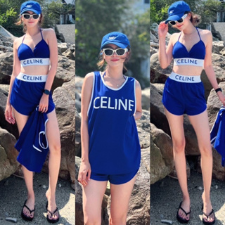 ! Celine Bikini Set  Set Bikini 3 pcs สุดปังของทางร้านมาแล้วจ้า บรา กางเกง สกรีนขอบยาง