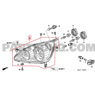 ไฟหน้า ไฟใหญ่ Head lamp โคมไฟหน้า เสื้อไฟหน้า Honda CRV G2 2005 - ฮอนด้า CR-V G2 2005 -แท้เบิกศูนย์ เฉพาะเสื้อไม่รวมหลอด