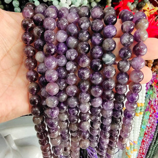 หินอเมทิสต์ (Amethyst) หินแห่งการบำบัดปัดเป่าสิ่งชั่วร้าย ขนาด 10 มิล เป็นเส้น