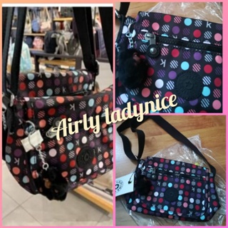 kipling k multi dots red  แท้ กระเป๋า สะพายยาว ของใหม่