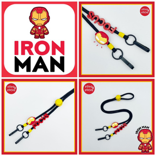 IRON MAN สายคล้องแมสไอรอนแมน เชือกสีดำ/แดง #1