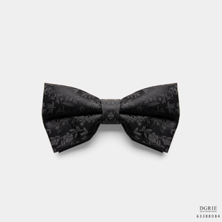 Black Flower on Black Bowtie-โบว์ไทสีดำลายดอกไม้