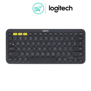 Logitech Bluetooth Multi Device Keyboard คีย์บอร์ดไร้สาย แถมสติ้กเกอร์ภาษาไทย  รุ่น K380 สีดำ