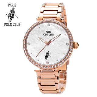 Paris Polo Club รุ่น 3PP-2101732L-RG-WE นาฬิกาข้อมือผู้หญิง สายสีโรสโกลด์ หน้าปัดสีขาว