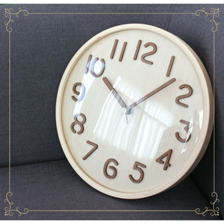 COD📢📢พร้อมส่ง นาฬิกาสีลาย แฟชั่น แบรนด์ นาฬิกาไม้ ตกแต่งห้องนั่งเล่น 12 นิ้ว สไตล์นอร์ดิก นาฬิกาแขวน Numeral hanging clo