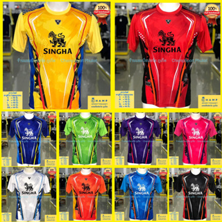 เสื้อกีฬา K10 สิงห์ Singha เสื้อบอล โลโก้สิงห์ ใส่สบาย แห้งง่าย ไม่ร้อน football T-shirt sport  (สิงห์K10)