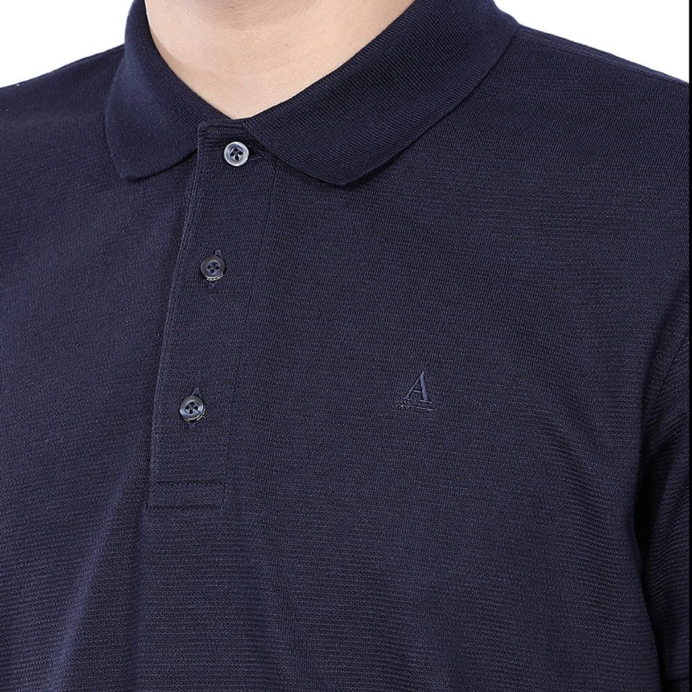 arrow-polo-เสื้อยืดโปโล-ทรง-smart-fit-ผลิตจากผ้าupcycling-สีกรม-mpcm832-nv