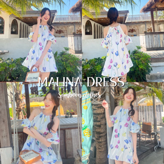 พร้อมส่ง‼️ Malina Dress 🌷เดรสเว้าไหล่ลายดอก🌼