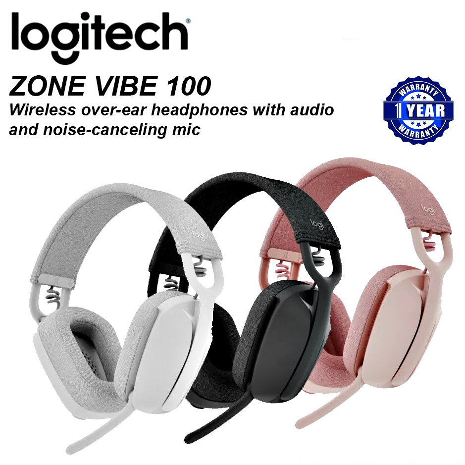 หูฟังไร้สาย Logitech ZONE VIBE 100 Wireless Over the Ear หูฟังบลู